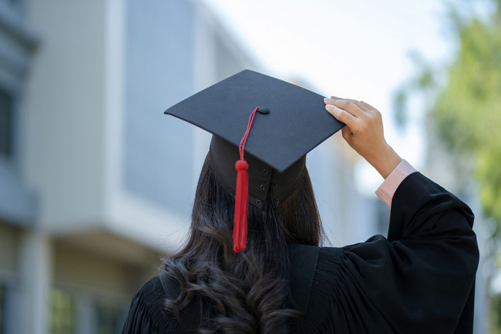 graduate throwing cap